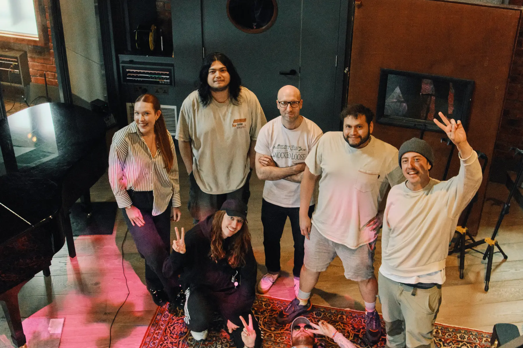 Band gathered after a Salvation Studios session
